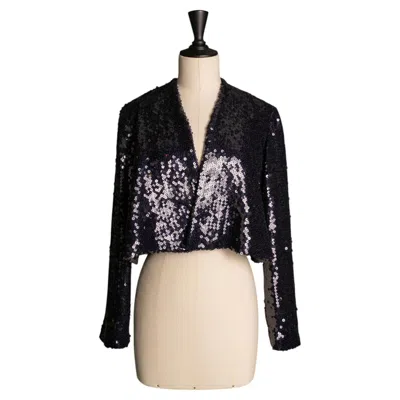 Pre-owned Loris Azzaro Azzaro Sequin Jacket By Loris Azzarao Circa 1980 In Black