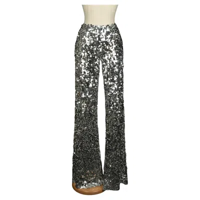 Pre-owned Loris Azzaro Azzaro Sequined Pants In Black
