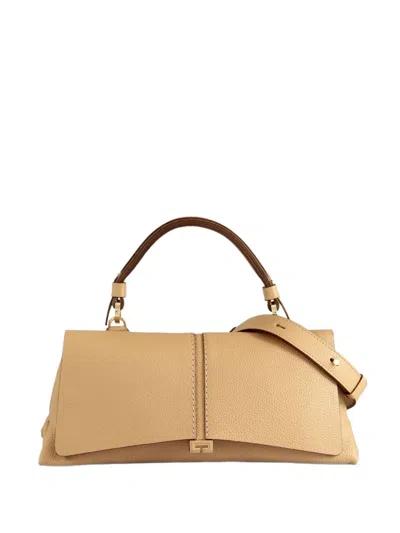Loristella Kendall Pebbled Leather Tote Bag In Neutral