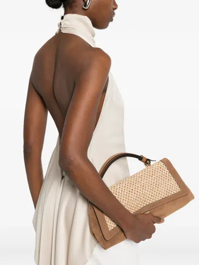 Loristella Kendall Woven Tote Bag In Brown