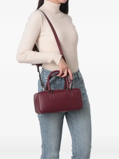 Loristella Leather Tote Bag In Red