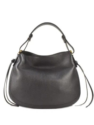 Loristella Top-handle Leather Shoulder Bag In Black