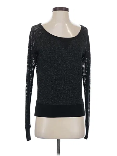 Pre-owned Lorna Jane Active Long Sleeve Top Black Scoop Neck Tops