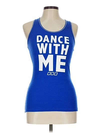 Pre-owned Lorna Jane Active Tank Top Blue Halter Neckline Tops