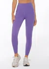 Lorna Jane Stomach Support Zip Phone Pocket Ankle Biter Leggings Ultra Violet In Purple