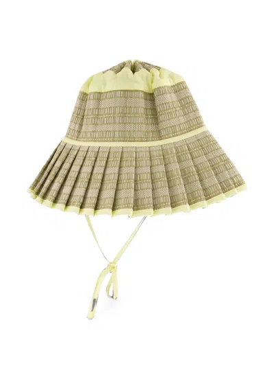 Lorna Murray Capri Basket-weave Pleated Hat In Brown