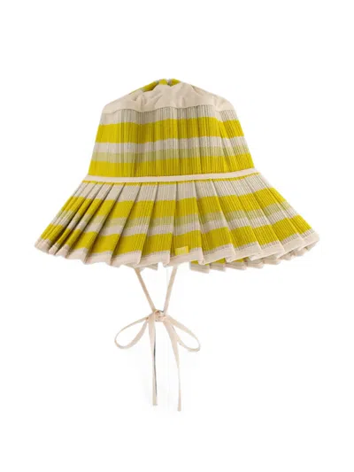 Lorna Murray Capri Striped Pleated Sun Hat In Purple