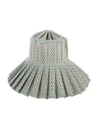 Pre-owned Lorna Murray Multicolored Pleated Hat In Green