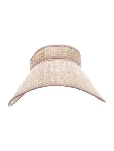 Pre-owned Lorna Murray Natural Fibers Sun Visor Hat In Neutrals