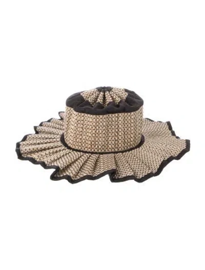 Pre-owned Lorna Murray Pleated Hat W/ Tags In Neutral