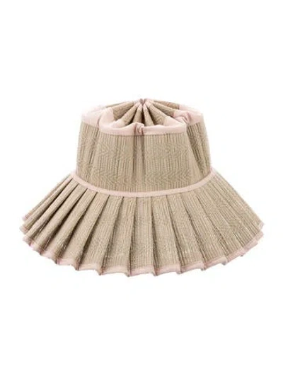 Pre-owned Lorna Murray Pleated Straw Hat In Neutral