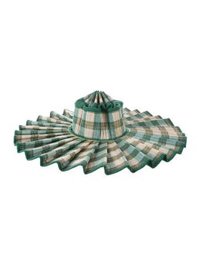 Pre-owned Lorna Murray Pleated Sun Hat In Green