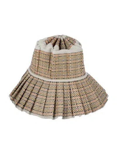 Pre-owned Lorna Murray Pleated Sun Hat In Neutrals