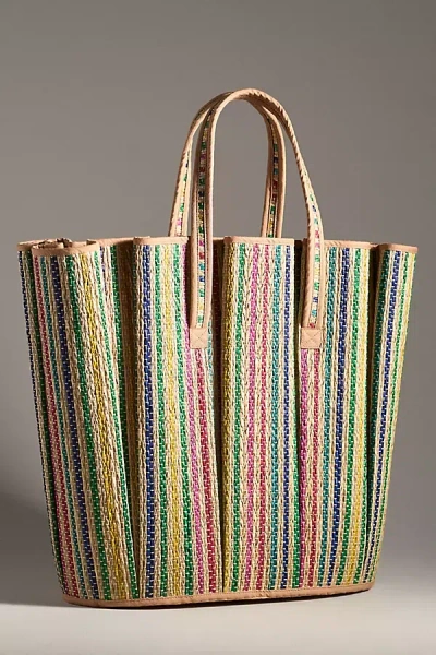 Lorna Murray Pleated Tropez Raffia Tote