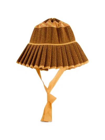 Lorna Murray Ravello Check-pattern Woven Sun Hat In Purple