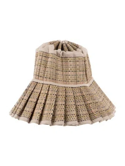 Pre-owned Lorna Murray Straw Bucket Hat In Neutrals