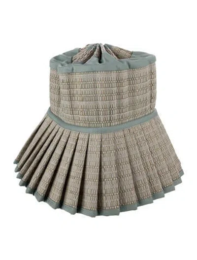 Pre-owned Lorna Murray Straw Pleated Bucket Hat In Neutrals