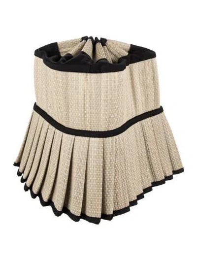 Pre-owned Lorna Murray Straw Pleated Bucket Hat In Neutrals