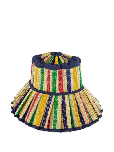 Lorna Murray Striped Pleated Hat In Multi