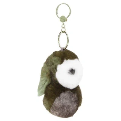 Pre-owned Loro Piana 100% Mink Fur Brown Rabbit Bag Charm Keyring
