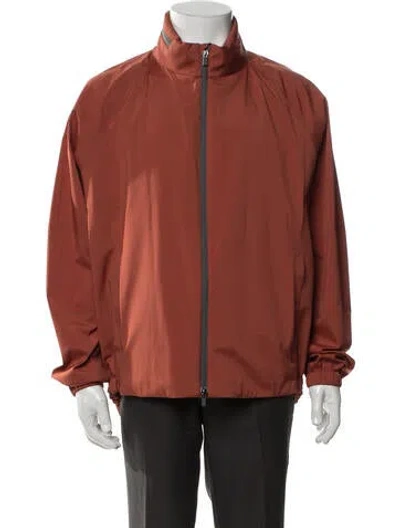 Pre-owned Loro Piana 175lp Techno Bomber Jacket In Orange