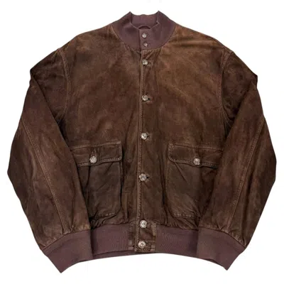 Pre-owned Loro Piana 1990s  Suede Bomber Jacket In Black