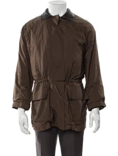 Pre-owned Loro Piana 1992 'olympics Horsey' Nylon Parka In Brown