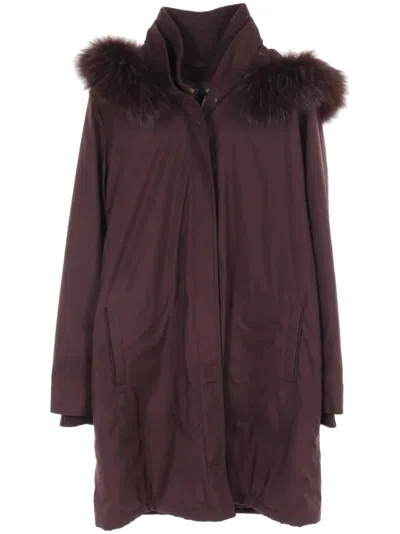 Pre-owned Loro Piana 2010s Hooded Coat In 红色