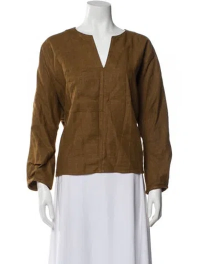 Pre-owned Loro Piana 2023 Linen Blouse In Brown