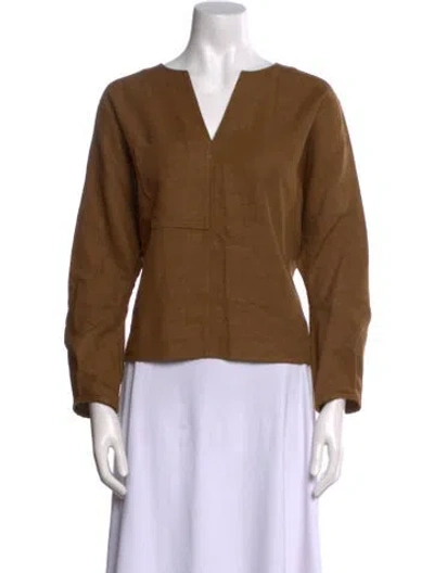 Pre-owned Loro Piana 2023 Linen Blouse In Brown