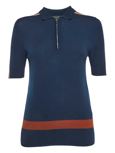 Pre-owned Loro Piana 2024 Zip-up Polo Shirt In Blue