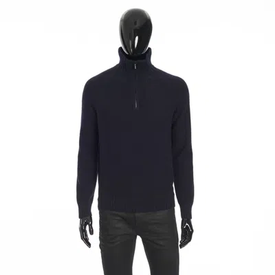 Pre-owned Loro Piana 2150$ Moscova Half Zip Sweater - Navy Blue Cashmere