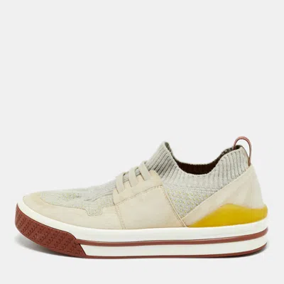 Pre-owned Loro Piana 360 Lp Flexy Walk Size 36 Grey Fabric And Suede Low Top Sneakers In Gray