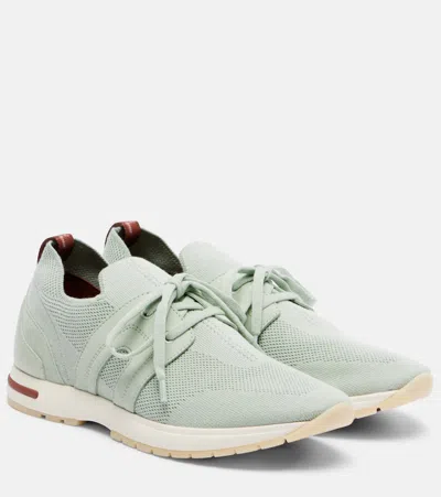 Loro Piana 360 Lp Lady Flex Suede-trimmed Sneakers In Green