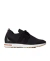 Loro Piana 360 Flexy Walk Sock Sneakers In Black