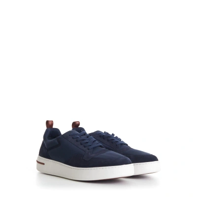 Pre-owned Loro Piana 995$ Newport Walk Sneakers - Navy Blue Technical Fabric, Storm System