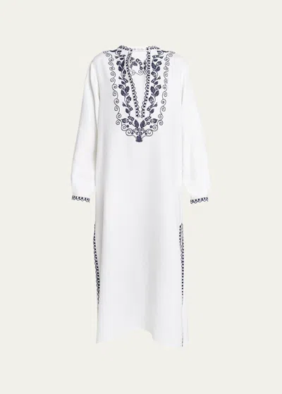 Loro Piana Abito Faye Embroidered Antigua Dress In 1000 White | ModeSens