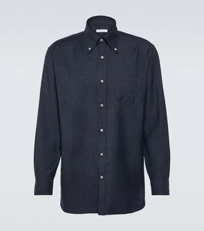 Loro Piana Agui Cotton And Cashmere Shirt In Blue