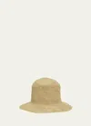 Loro Piana Airi Crochet Straw Bucket Hat In A0ef Beige Hay