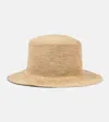 Loro Piana Airi Crochet Straw Bucket Hat In Beige