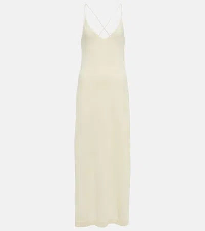 Loro Piana Cashmere Maxi Dress In White Snow