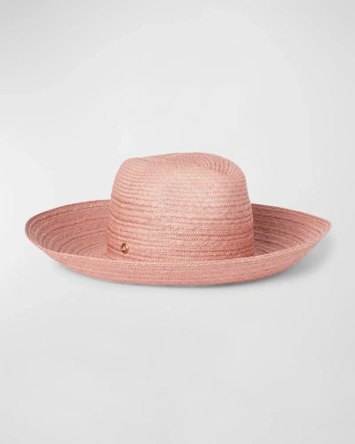 Loro Piana Akemi Straw Fedora In Magnolia Blossom