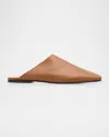 Loro Piana Alba Lambskin Flat Mules In Clay Soil