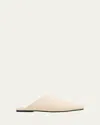 Loro Piana Alba Slide Ballerina Mules In Milk Maber