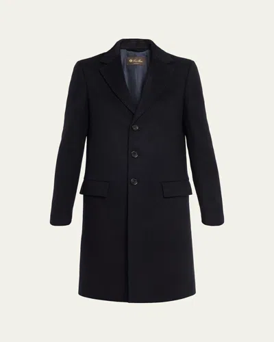 Loro Piana Alby Single-breasted Cashmere Coat In Blue
