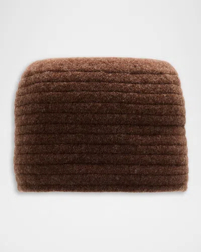 Loro Piana Alicia Felted Wool Beanie In Brown