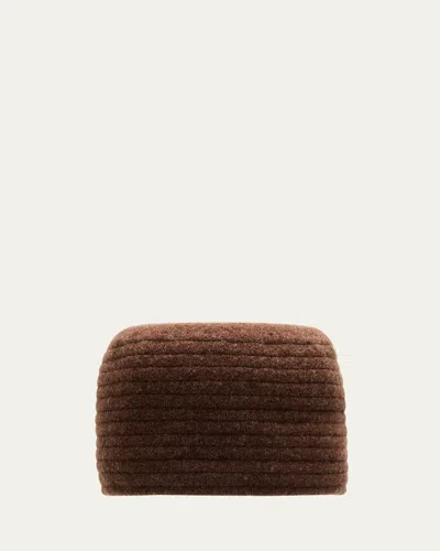 Loro Piana Alicia Ribbed Wool-felt Beanie In Brown