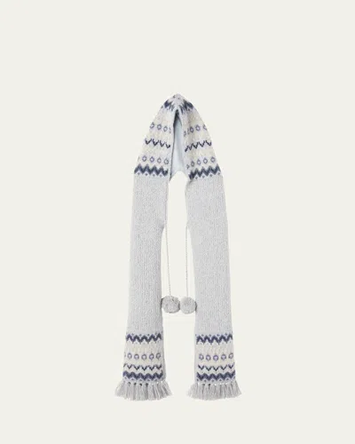 Loro Piana Alpe Pile Cashmere And Silk Hood Scarf In Pearl Stone Seafoam