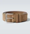 Loro Piana Alsavel Suede Belt In Brown