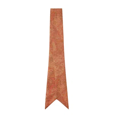 Loro Piana Amber Strip Scarf In Orange